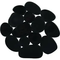 MSV Lot de 4 Tapis antiderapants de douche ou baignoire PVC GALETS 12x13cm Noir