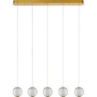 Lucide Lustre LED CINTRA, doré et nuances dorées, 21 W, blanc chaud, 1 300 lm, acrylique, dimensions : 150 x 84 x 11 cm, IP20,