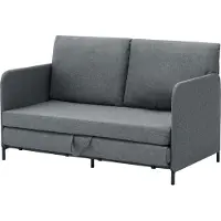 En.casa Canapé-lit 'Soini' avec fonction couchage 2 places rembourré avec coussins 78 x 125 x 67 cm Gris foncé