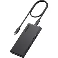Anker Hub 364 10-en-1, alimentation 1 100 W, USB-C, double sortie HDMI 4K, Ethernet 1 Gbps, USB-C en amont, 4 ports USB-A, lecteur de carte SD, noir