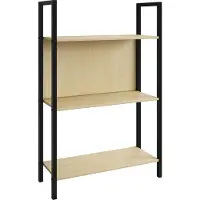 Hioshop bois, métal, rangement, stand, étagère, bibliothèque, déco, livres, étagère sur pied, flakos, 2