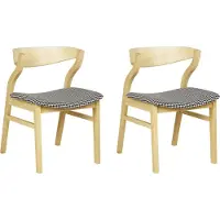 Beliani Lot de 2 chaises de salle à manger en bois Maroa noir/blanc Lumarko !