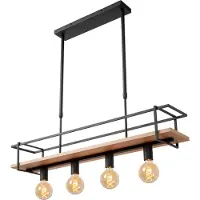 Lucide MILONGA - Suspension - 4xE27 - Noir - Japandi