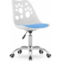 Leobert Chaise pivotante Valora PRINT blanche et bleue - Chaise pivotante combinée blanche et bleue fraîche