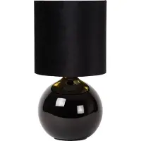 Lucide Lampe de table avec abat-jour Esterad noir, 1xE14x40W, verre, dimensions : 47x24x24 cm, IP20,