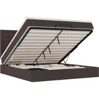 vidaXL Lit ottoman avec matelas brun foncé 180x200 cm Tissu