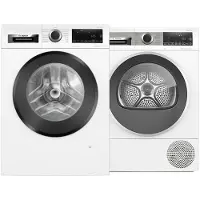 Bosch Bundle - Machine à laver WGG244ZPFG Serie 6 Iron Assist 9 kg + Sèche-linge WQG235D8FG Serie 6 SelfCleaning condenser