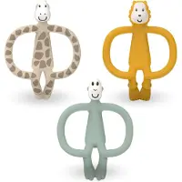 Matchstick Monkey Animal Teether Gift Set coffret cadeau pour enfant Giraffe Gigi, Lion Luda, Monkey Mint