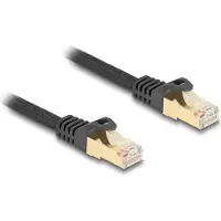 DeLOCK Câble réseau RJ45 avec gaine tressée Cat.6A S/FTP, connecteur mâle vers connecteur mâle, 5 m, noir