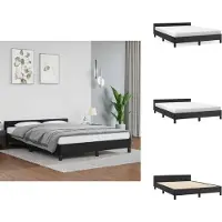 vidaXL Sommier avec tête de lit sans matelas noir 140x190 cm