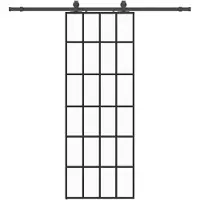 vidaXL Porte coulissante avec ferrure noire 76x205 cm verre ESG