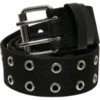 Urban Classics Ceinture de Urban Classics - Ceinture Œillet Polyester - pour Unisexe - noir/argent - Taille S-M