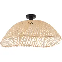 QAZQA Plafonnier Art déco noir et bambou naturel 60 cm - Alka