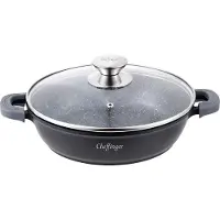Cheffinger Poêle à servir Poêle à braiser Casserole à induction Ø 28 cm Fonte d'aluminium Casserole