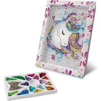Lansay Kit de loisirs créatifs - Licorne - Illustration à paillettes - Pour les enfants à partir de 7 ans - Blanc