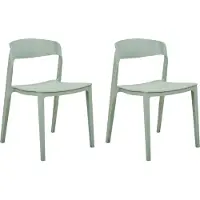 Beliani Lot de 2 chaises de salle à manger vert menthe empilables sans accoudoirs embouts de pieds Chaises de conférence en plastique design moderne salle à manger