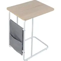 En.casa Table pour ordinateur portable 'Dyrøy' 56x48x37cm blanc / chêne