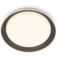Briloner Ijus LED Plafonnier,Reproduction translucide, Bord lumineux élégant, Backlight, Lumière blanche chaude, Anthracite, Ø43 x 8 cm