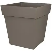 Eda Pot de fleur carré Toscane 495 x H.525 cm - Taupe