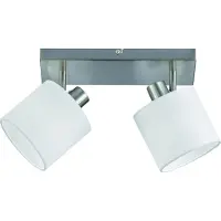 RL LIVE YOUR LIGHT Spot de plafond Tommy 2 lumières en acier inoxydable avec blanc