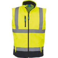 Yoko Bodywarmer softshell haute visibilit? Hi Vis Yellow/Navy - Yoko YHV006 - Taille S