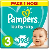 Pampers Couches Pampers Baby-Dry - Taille 3 (6-10 kg) - 198 pièces - Multi-Pack