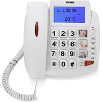Brondi Téléphone analogique Bravo 90 avec identification de l'appelant Blanc