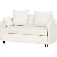 Beliani Canapé Convertible 2 Places En Tissu Beige Hovin
