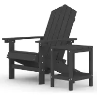 vidaXL Chaise de jardin Adirondack avec table PEHD Anthracite