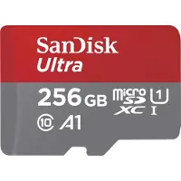 SanDisk Ultra - Carte mémoire flash (adaptateur microSDXC vers SD inclus) - 256 Go - A1 / UHS Class 1 / Class10 - microSDXC UHS-I