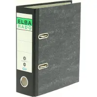 Pierre by Elba Chemise rado DIN A5 haute, largeur du dos : 75 mm, couverture noire recouverte de papier marbré (A5, 75 mm, 1 pcs)