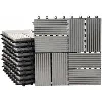 MCW Carreaux en WPC Rhone, aspect bois pour balcon/terrasse, 11 carreaux à 30x30cm = 1m²