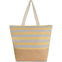 Normani Sac de plage 'Mackay' beige chiné / bleu pastel / jaune
