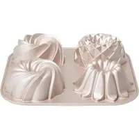 Patisse Moule à muffins Kouglof 4 pièces, Moule à gâteau, Rose
