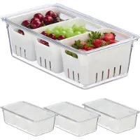 Relaxdays 4x organiseurs-de-frigo, Organisateurs de cuisine, Transparent