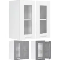 VCM Armoire de cuisine largeur 80 cm Porte en verre Armoire suspendue en verre Cuisine Meubles de cuisine Landhaus Colura