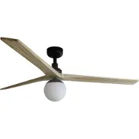 Faro Klim Ventilateur de Plafond Black | Pine | L (Ø150cm) | With light (E27)