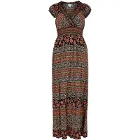 Apricot Robe marron / rose / rouge rouille / noir / blanc