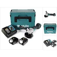 Makita DGA 517 RGJ Meuleuse d'angle sans fil 18V 125mm + 2x Batteries 6,0Ah + Chargeur + Coffret de transport Makpac 3