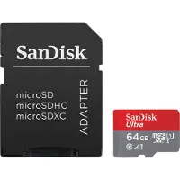 SanDisk MicroSDXC Ultra 64 Go 120 Mo/s CL10 A1 UHS-1 + Adaptateur SD
