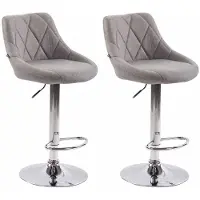 CLP lot de 2 tabourets de bar Lazio tissu