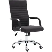 CLP Chaise de bureau réglable pivotante en tissu Noir