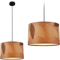 Briloner Suspension Mata, d cor feuilles, style boh me, douille E27, couleur caf , 35 x 128 cm