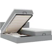 vidaXL Ottoman-lit avec matelas & LEDs Noir 200x200 cm Tissu
