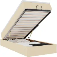 vidaXL Lit ottoman avec matelas Crème 80x200 cm Tissu
