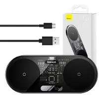 Baseus 2 In 1 Led Display Wireless Charger Clair