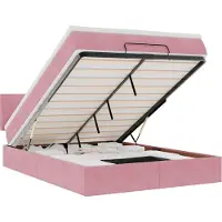 vidaXL Ottoman-lit avec matelas rose 140x200 cm velours