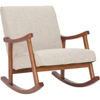 CLP Chaise à bascule avec accoudoirs et assise en tissu Crème