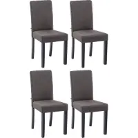 CLP lot de 4 chaises de salle à manger Ina tissu noir