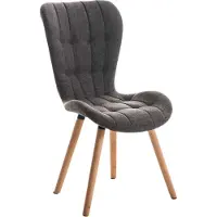 CLP Chaise Elda tissu natura avec structure en bois robuste,gris clair